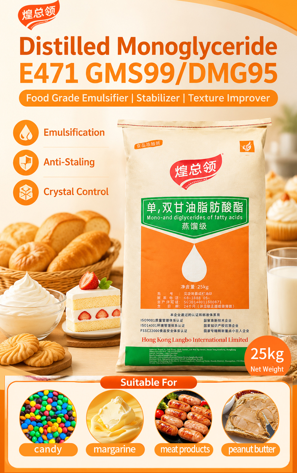 Distilled Monoglyceride E471 — product information sheet
